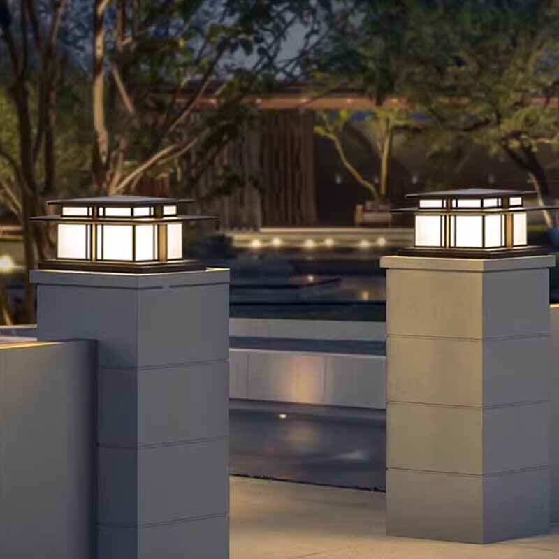 Outdoor wall light waterproof pillar lamp villa gate pillar light courtyard gate light door pillar light solar pillar head light