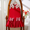 cross-border pastoral style girls' cute strawberry collar bow princess dress - exclusively for cross-border e-commerce