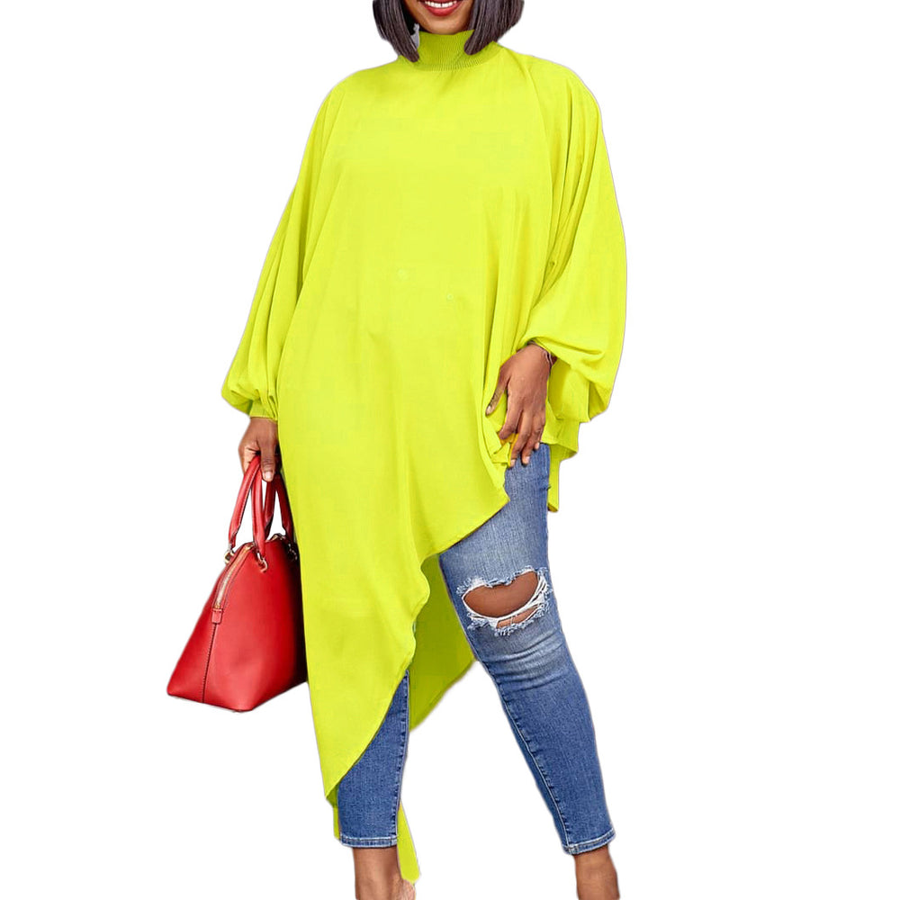 D239   european and american summer chiffon irregular fashion foreign trade plus size women's loose european and american dress