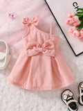summer new girls' dress - baby girl's suspender bowknot cute dress - princess dress