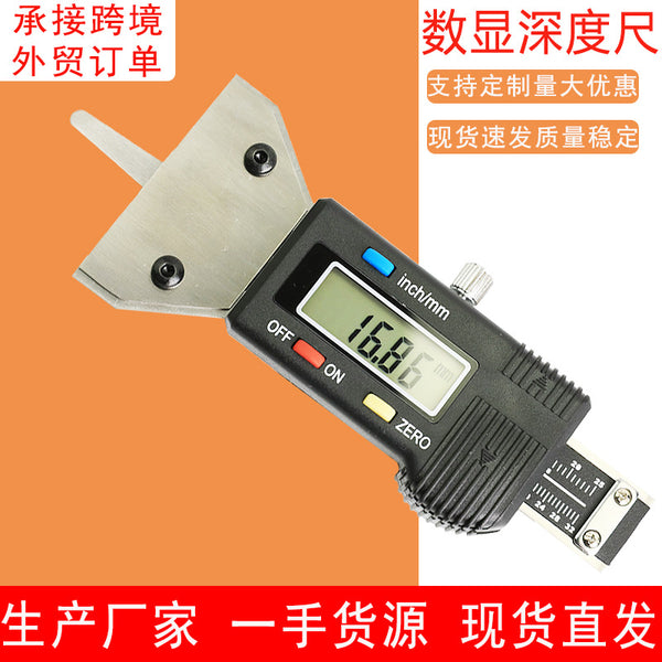 Spot wholesale stainless steel digital tread ruler metal probe digital tire tread depth ruler
