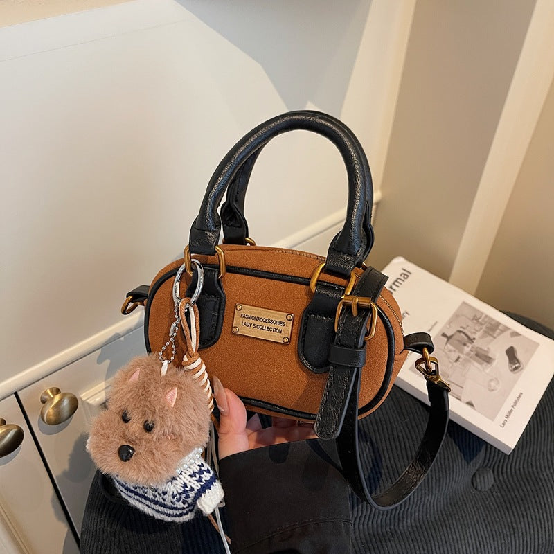 bowling bag for women, korean style, new niche crossbody bag, autumn and winter atmosphere handbag, work and work clothing bag