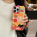 Bread and black cat compatible apple 17 air stand protective case creative toast iphone 16 pro phone case 15