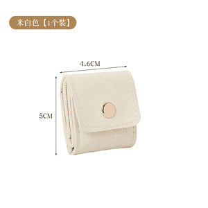 Simple and Portable Grid Jewelry Bag Ring Storage Bag Small Portable Travel Earrings Jewelry Storage Bag