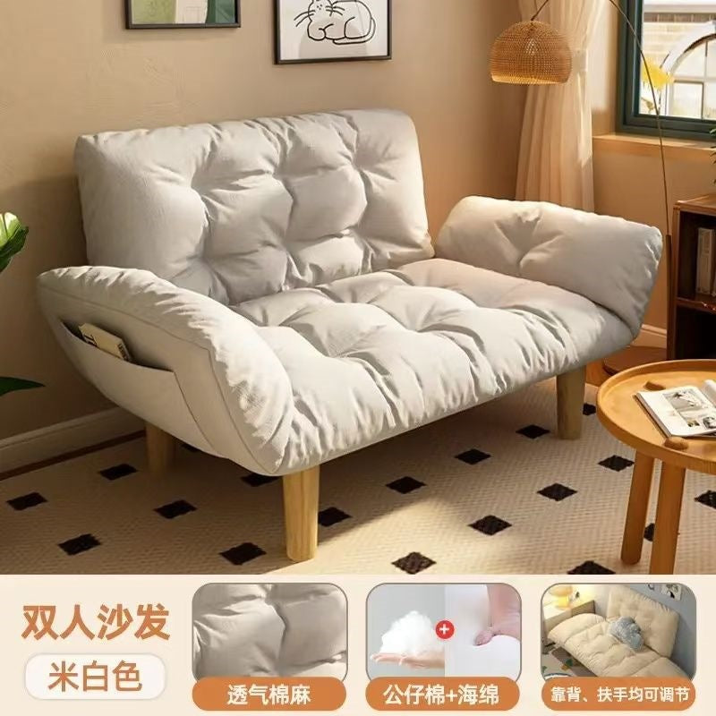 Lazy sofa small apartment bedroom balcony rental tatami apartment rental double sofa bed foldable