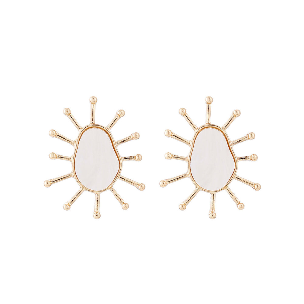 bestseller: french vintage earrings for women, exuding understated luxury and high-end style. these fashionable and elegant earrings feature a round sunburst design with radiating lines