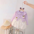 Girls' spring/autumn outfit set: stylish long-sleeve set for babies, new princess-style cute and sweet dress