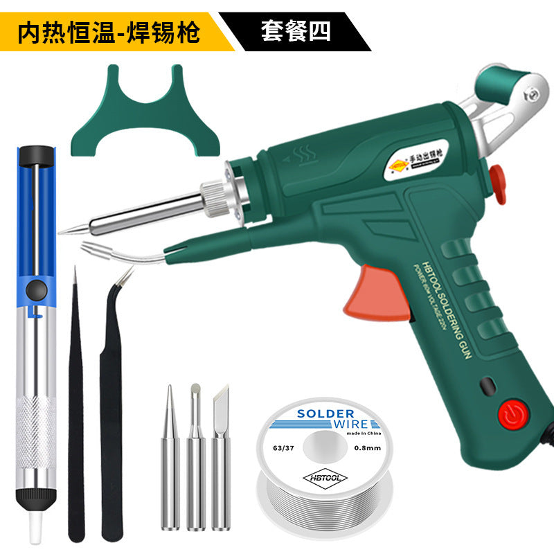 Cross-border convenient solder gun inner heating manual tin feeding handheld set automatic 60W electric soldering iron temperature regulation