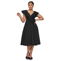 C7253 cross-border   fashion women's elegant high-waisted ruffle party dress