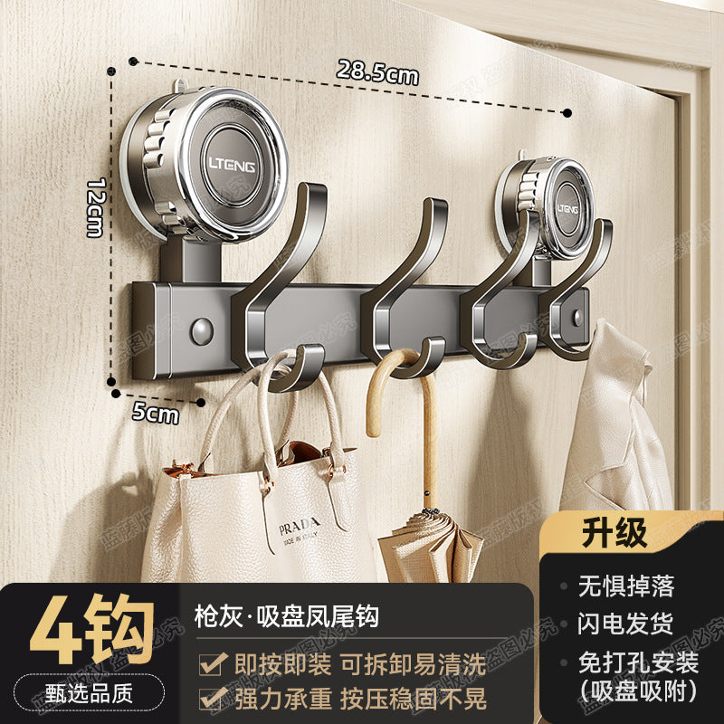 Strong suction cup, hanging hanger behind the door, hook, household non-punching wall rack, entering the door and porch, clothes storage rack