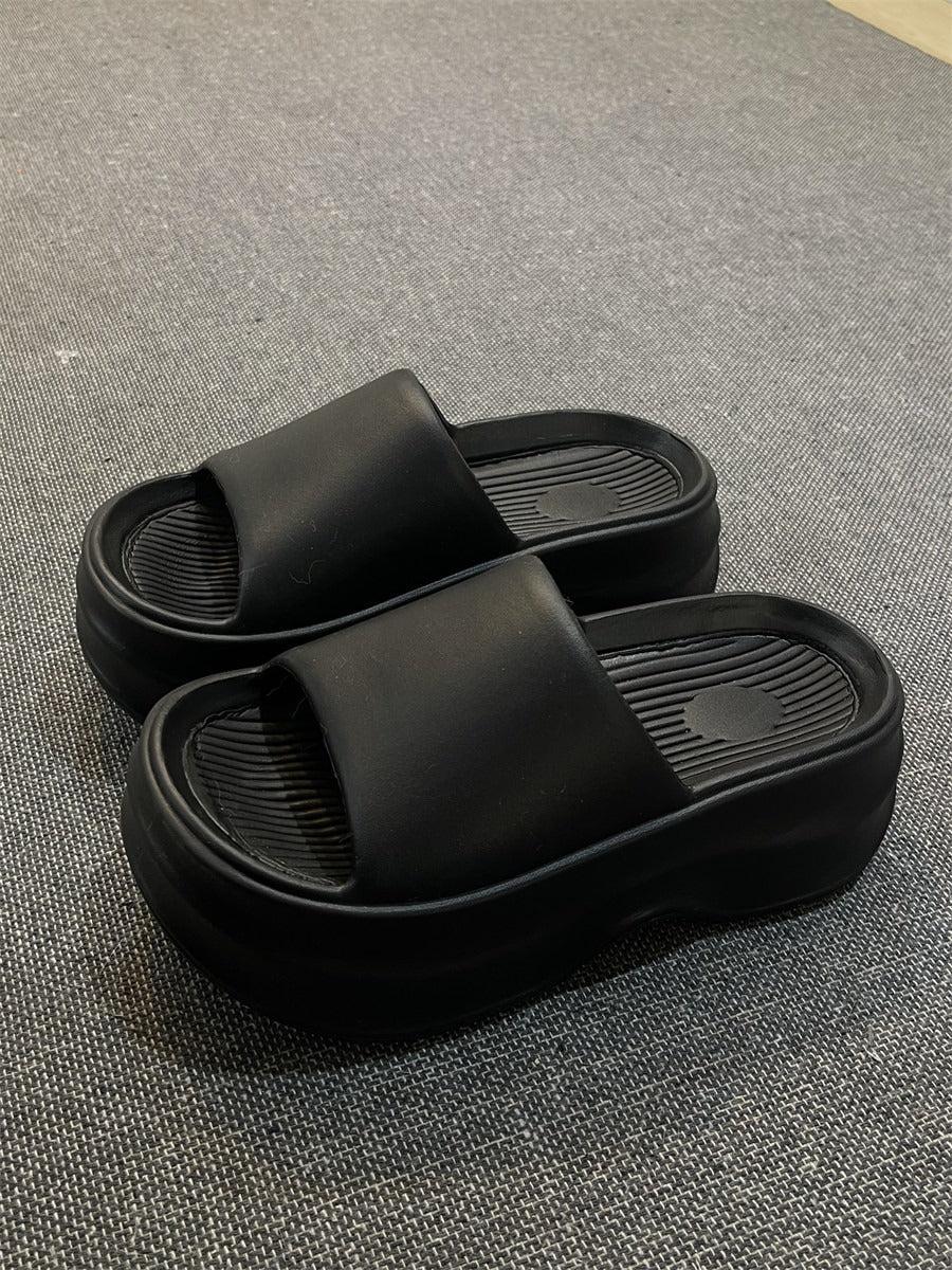 7 thick sole slippers for women summeroutwear soft bottom flip-flops slippers beach bath high heels niche style popular sandals