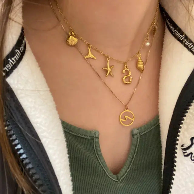 Amazon's new bohemian beach necklace: trendy summer beach shell and starfish pendant necklace