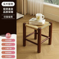Rattan stool retro stool high-looking backrest coffee table stool solid wood shoe changing stool casual modern for home living room stool