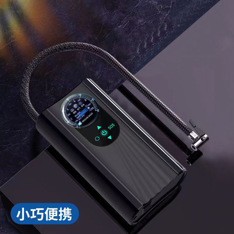 Car tire inflator pump - digital display, illuminated, electric, cordless, multifunctional, portable, tire pressure gauge