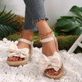 e-commerce  summer new arrival: plus size women's sandals - southeast asia style, bow accent, comfortable soft sole