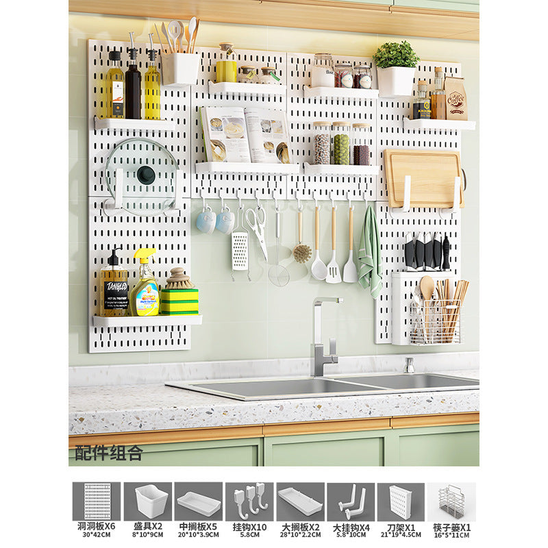 No punching hole board Shelf Kitchen hole board Accessories Storage and finishing Display rack Multifunctional hole board
