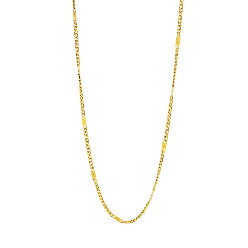 hot-selling jewelry casualniche style gold sequin necklace ins style accessible luxurysense of design single chain neck accessory