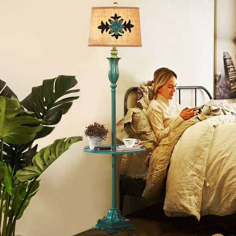 Green floor lamp living room bedroom american bedside lamp nordic coffee table floor lamp frenchretro lamp storage rack