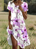 wholesale women's short-sleeved dresses, fashionable women's dresses for spring, summer, and autumn, new cross-border printed designs