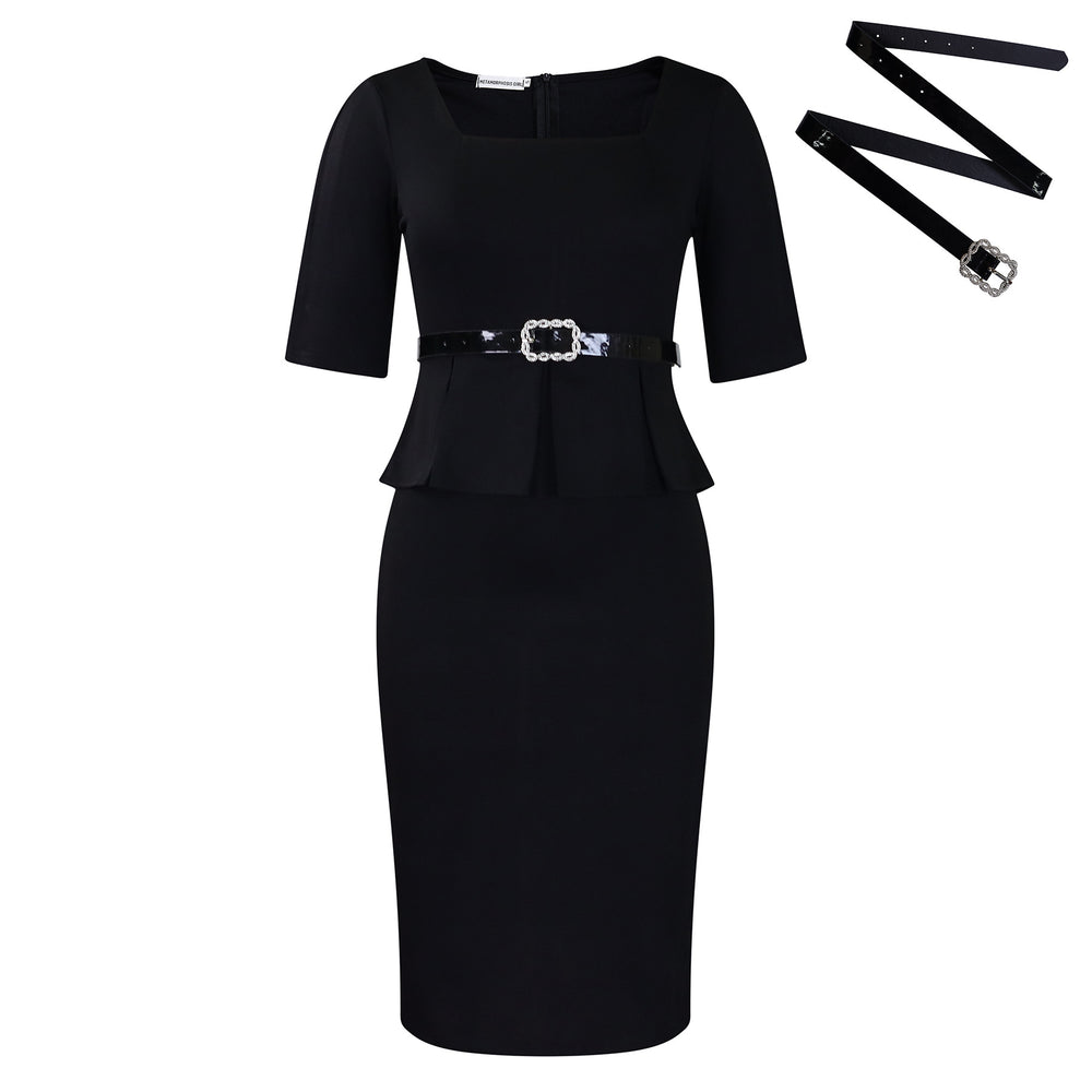 D508  new arrival women's lapel fashionelegant short-sleeved ol tongle ruffles waist african dress