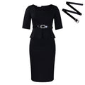 D508  new arrival women's lapel fashionelegant short-sleeved ol tongle ruffles waist african dress