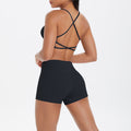 new cloud-soft brushed camisole bra with beautiful back design, casual running fitness butt-lifting shorts, yoga outfit for women