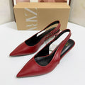 Za2026summernew arrivalcasualelegant high-heeled sandals for women with pointed toe fairy style back strap toe thin heels for women
