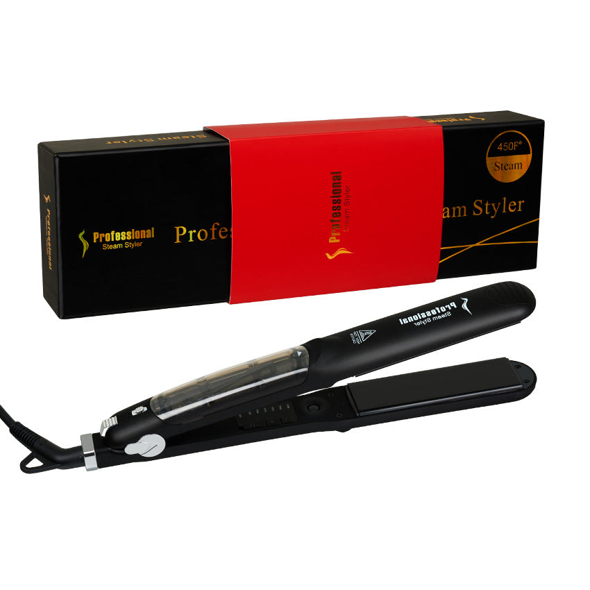 Cross-border steam hair straightener Infrared hair straightener Splint Curling iron 2-in-1 straight roll dual-purpose multi-functional straight plate clip