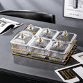 [6-compartment fruit plate with lid, transparent] + iron frame, thickened plastic