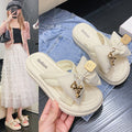 Bread bear thick sole slippers women's new arrivalsummeroutwearniche stylesense of designhigh-looking sandals beach shoes