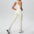 New arrival cross-border brushed back tight i-shaped back high waist yoga suit sports running fitness two-piece set