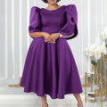 women's fashion round neck elegant high-waisted maxi dress, perfect for banquets, evening parties, and african-inspired events