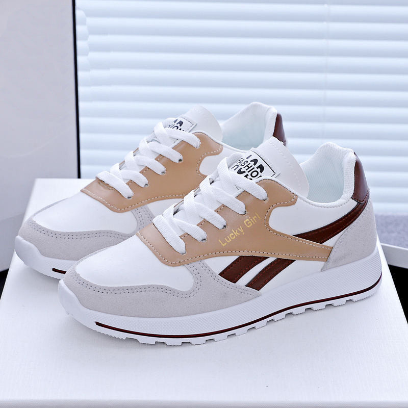 korean version of argan shoes for women, trendy 2025 spring and autumn new student running sports shoes, street style white shoes, dad shoes