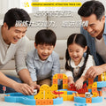 kids magnetic building block rail car, versatile magic cube, electric magnetic diy assembly educational toy