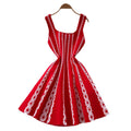 Export french jacquard sleeveless elegantknittingdress women's summer work clothing waist a-line knitting short skirt with flap pocket pants