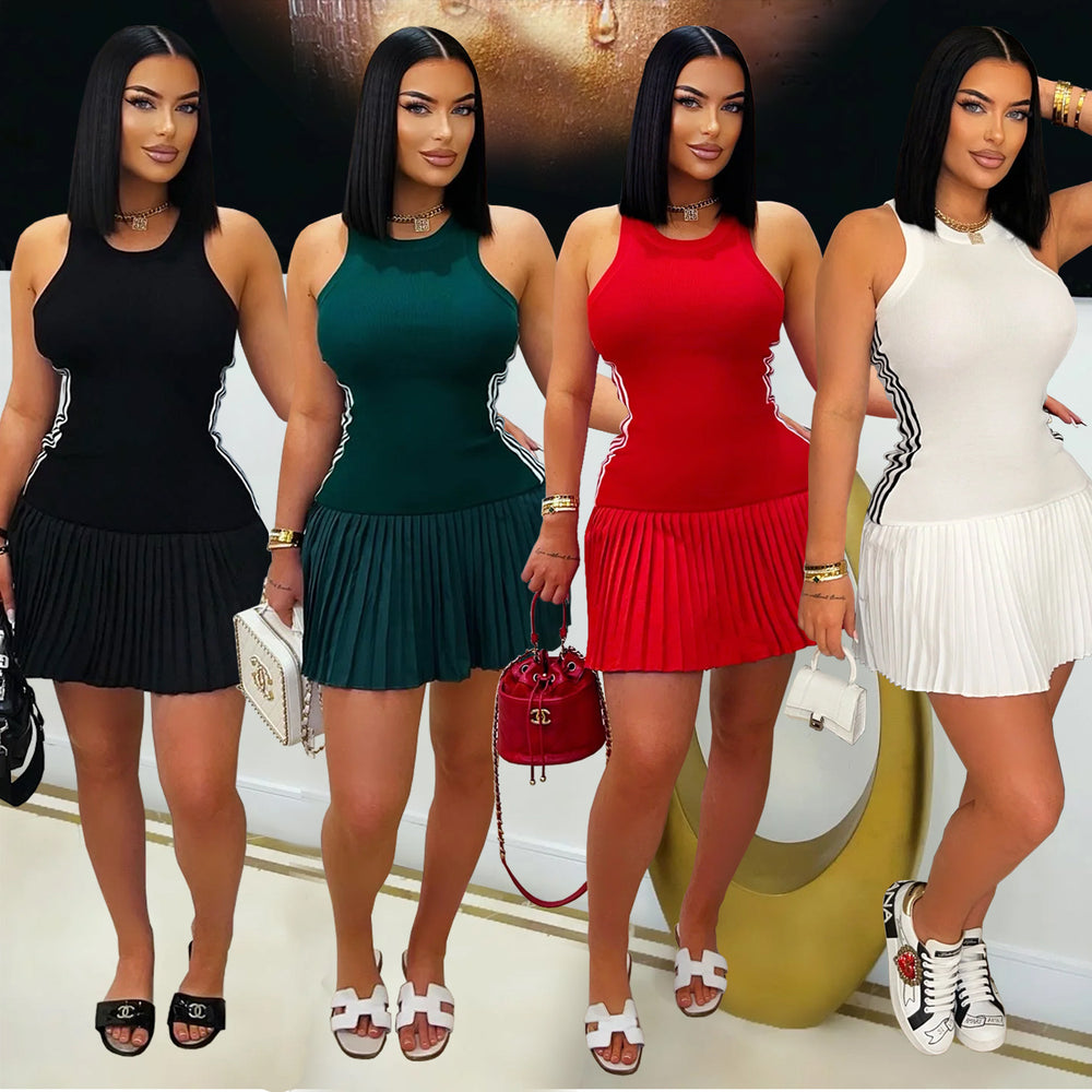 C7320 cross-border   fashion women's sporty mini dress - 3d cutout slim-fit dress