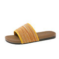 French knit one-strap slippers for women, summer outdoor wear, 2026 new roman ethnic style beach flat sandals