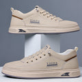 Men's leather sneakers - spring 2026 new collection: breathable, athletic, casual, trendy, and versatile white shoes for teens and young adults