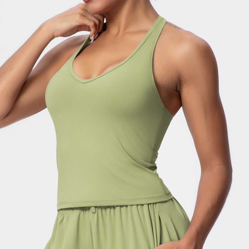 new arrival brushed yoga vest sexyv neck tight back sports intimates running training fitness vest