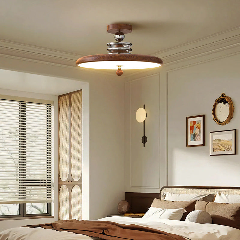 Vintage medieval style bedroom ceiling light French cream style walnut color egg tart study light restaurant bar light