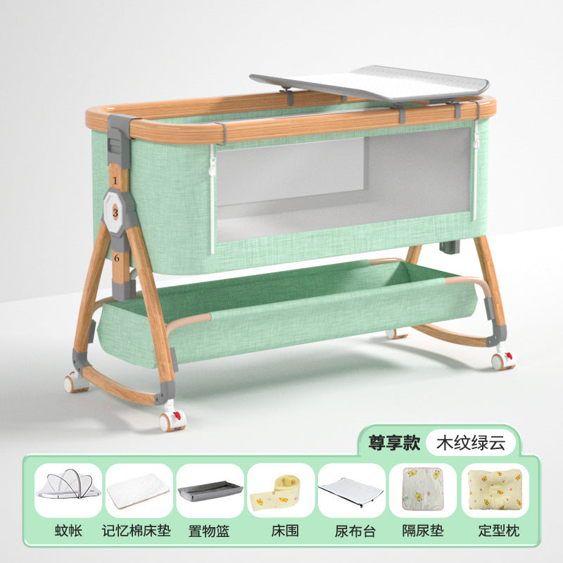 Aluminum alloy baby crib - portable, foldable, multi-functional bassinet - newborn splice bed