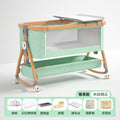 Wood grain aluminum alloy - green cloud - beloved edition - changing pad + shaping pillow + bed surround + changing table