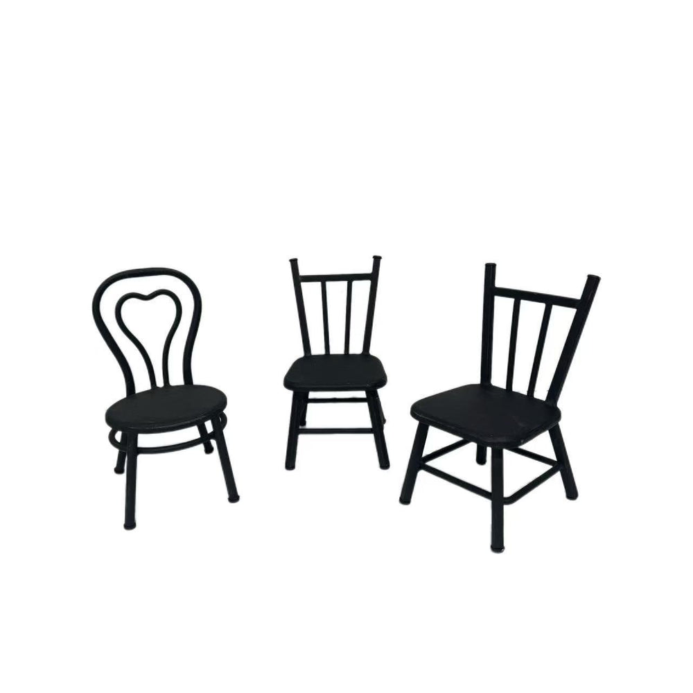 Wrought iron small chair japanese style garden landscaping decoration ornaments mini flower stand retro small back chair bench props