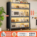 Heightened kitchen steel storage all-in-one column storage cabinet with wheels multi-layer floor-standing storage rack movable cupboard cupboard