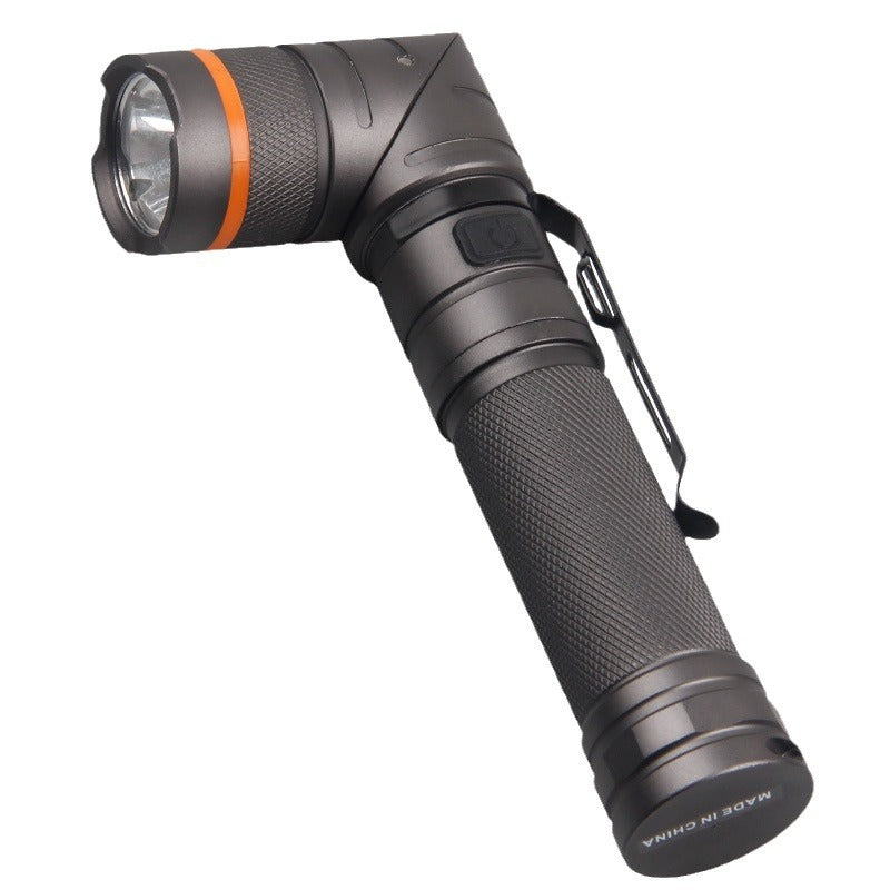 Cross-border XPG red, white and green light strong light USB charging power display magnet car 90 degree elbow pen buckle flashlight