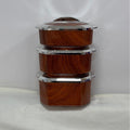 Hot-selling 3pcs square thermal insulation box wood grain color sealed leak-proof thermal insulation lunch box