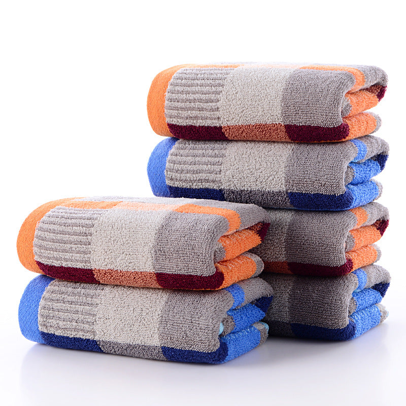 Yarn-dyed cotton square towel dark men's towel thickened plus soft water-absorbent labor protection towel one piece dropshipping
