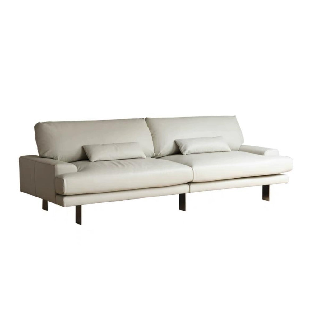 Nordic genuine leather sofa, modern minimalist italian design, perfect for small living rooms, designer three-seater - hardy
