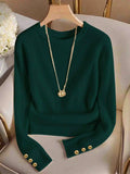 Ready-to-ship  fashion women's new cross-border european and american knitted long-sleeve t-shirt