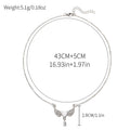 New arrival cross-border jewelry european and american diamond-encrusted acrylic pendant simple and versatile alloy angel wings necklace for women